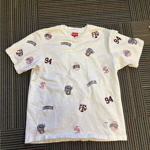 Supreme Embroidered Supreme University College AOP T Shirt Mens Large